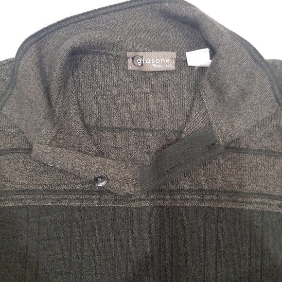 Minimalist Giasone Italian made polo oversized wool sweater - Picture 10 of 16